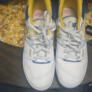 New Balance White and Yellow Athletic Shoes